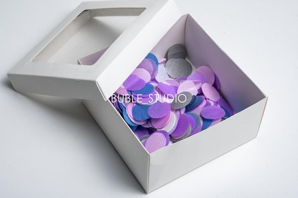 Конфеті тішью кружечки фіолетово-сірий Mix (003) 20 г