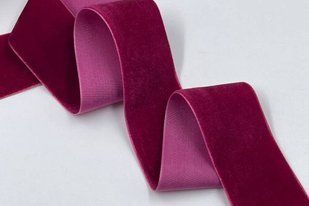 Оксамитова стрічка малинова (14) 4 см, намотка 5 м
