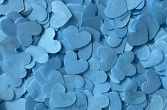 Конфетти тишью сердечки светло-голубые 1,5 см (55) 20 г