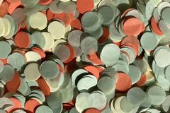 Mix Конфетти шелковой тишью кружочки мятно-лососевые 1,5 см (547) 20 г