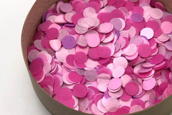Конфеті тішью кружечки рожевий Mix (500) 20 г