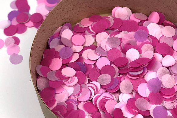 Конфетти тишью кружочки розовый Mix (500) 20 г