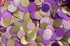 Конфеті тішью кружечки фіолетово-золотий Mix (542) 20 г