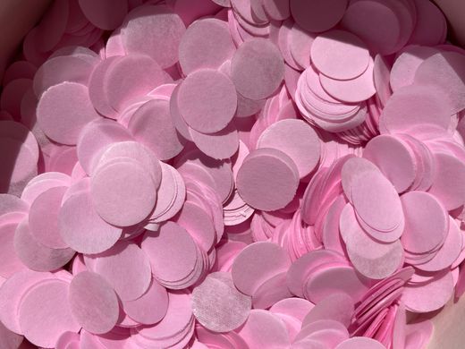 Конфетти тишью кружочки нежно-розовые 1,5 см (04) 20 г